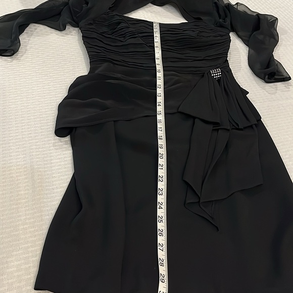 BB/Collections Classy Vintage Cocktail Dress Sz 8. Sheer Sleeves. Keyhole back - Picture 14 of 16